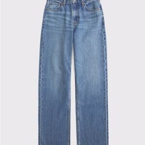 Abercrombie & Fitch High-Rise Straight Leg Jeans - Light Blue
